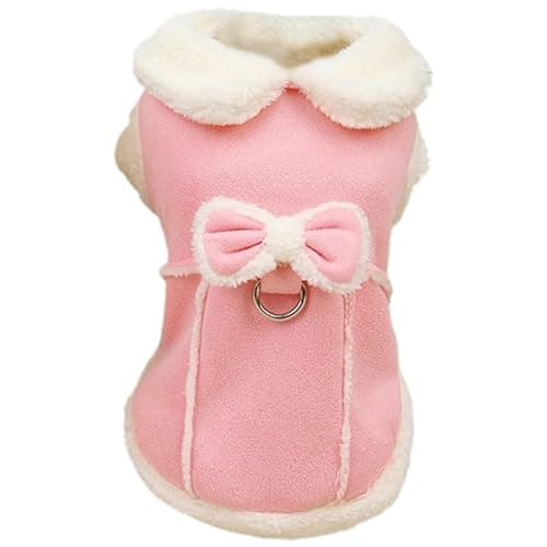 מעיל לכלב — Dog Winter Coat,Dog Jacket,Dog Fleece Vest with Bow and D-Ring Cute Dog Winter C
