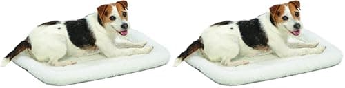 מיטה לכלב קטן — MidWest Homes for Pets QuietTime Dog Bed – White Fleece Bolster, Ultra-Soft and 