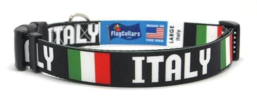 קולר לכלב — Italian Dog Collar | Italy Flag and Country Name | Great for Italy Pride Events 