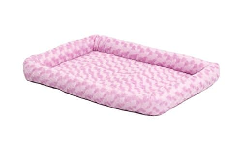 מיטה לכלב קטן — MidWest Homes for Pets QuietTime Fashion XS Dog Bed – Pink Faux Fur Bolster, Ult