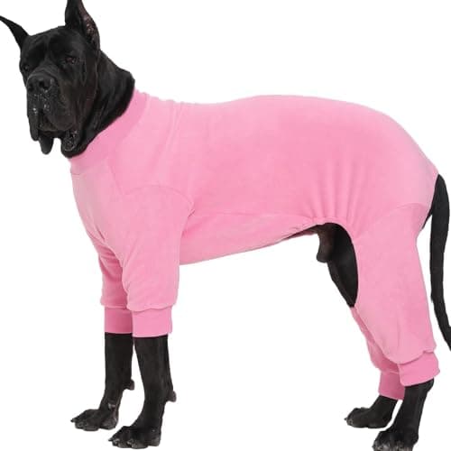 מעיל לכלב — Extra Large Dog Coat Fleece Pajamas Onesie for Cold Weather Warm Cozy Pet Pjs Ju