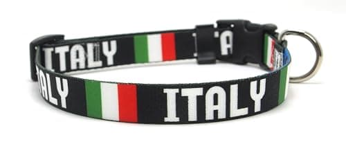 קולר לכלב — Italian Dog Collar | Italy Flag and Country Name | Great for Italy Pride Events 