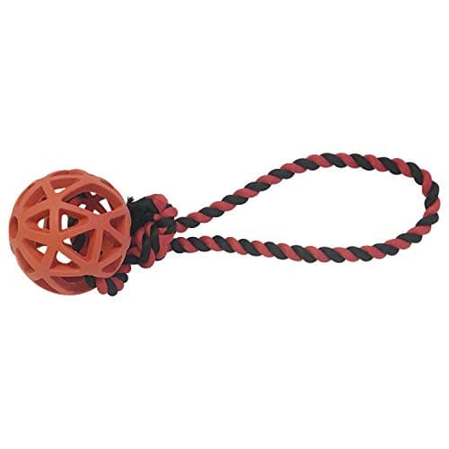צעצוע חבל/כדור לכלב — GLORIA Dog Toy Rubber Ball With Rope To Launch - Varied Color - Size 9Cm X 30Cm 