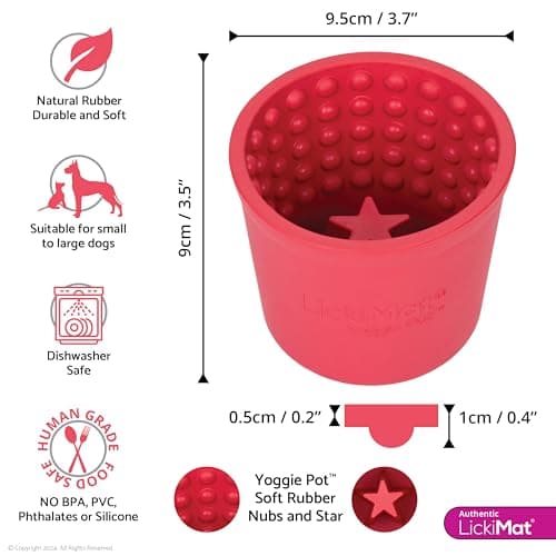 צעצוע חשיבה לכלב — LICKIMAT Yoggie Pot – Distraction, Fun and Enrichment. Long Lasting Rubber Licki