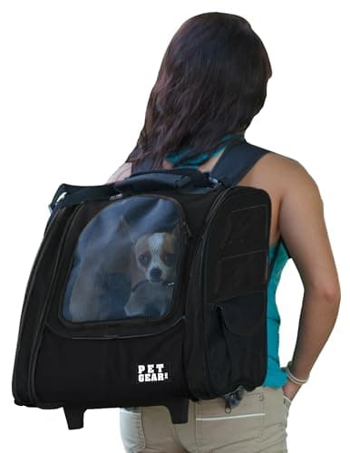 נשאית/תיק לכלב — Pet Gear I-GO2 Traveler Roller Backpack, Travel Carrier, Car Seat for Cats/Dogs,