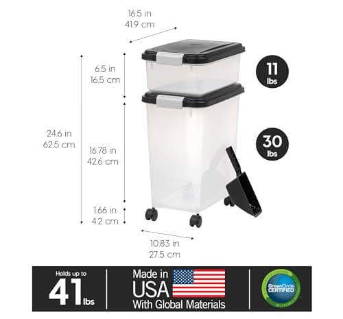 קערת האכלה לכלב — Bundle of IRIS USA Elevated Dog Bowls, 2 Thick 64 oz Stainless Steel Bowls+ IRIS