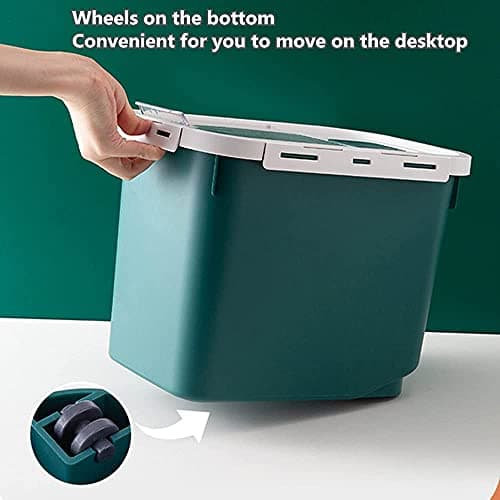 מיכל מזון לכלב — 22lb Large Airtight Food Storage Container with Flip-lid and Wheels Pet Food Sto