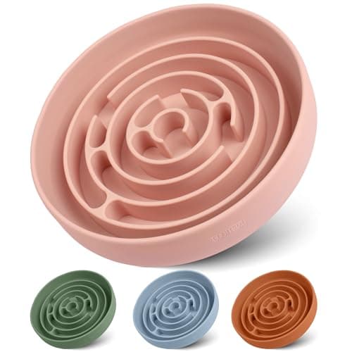 קערת האכלה לכלב — Coomazy Slow Feeder Dog Bowls, Silicone Dog Bowl with Suction Cups, Slow Feeder 