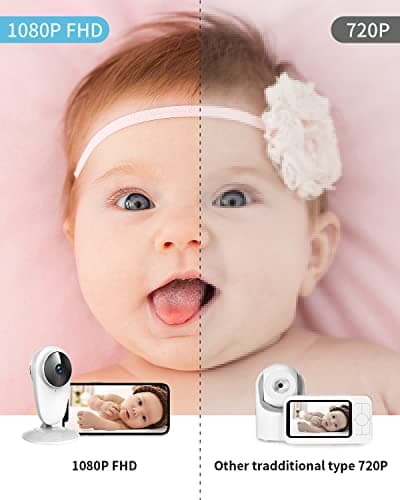 מצלמת מעקב לכלב — BJS Baby Monitor with Camera and Audio, 1080P Indoor Home Camera with Sound and 