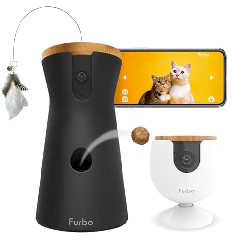מצלמת מעקב לכלב — Furbo 360° Cat Camera + Mini [New Subscription Required at Setup] 2-Camera Bundl