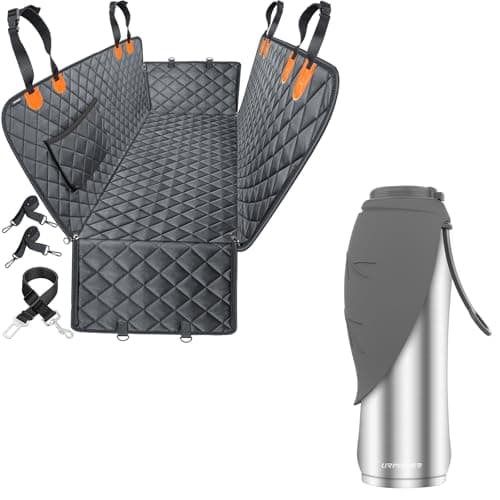 כיסוי רכב לכלב — URPOWER Waterproof Dog Car Seat Cover for Back Seat & 27Oz Insulated Portable Do