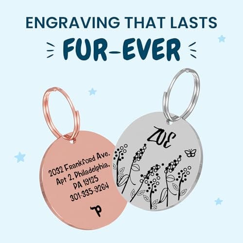 תג שם לכלב — PawFurEver Custom Engraved Pet ID Tag – Personalized Dog Name Tag for Dogs and C