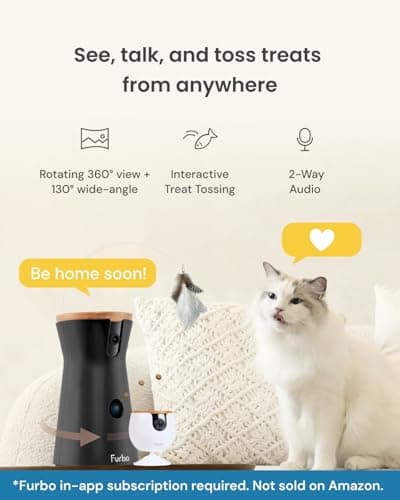 מצלמת מעקב לכלב — Furbo 360° Cat Camera + Mini [New Subscription Required at Setup] 2-Camera Bundl
