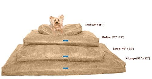 מיטה לכלב גדול — Shredded Memory Foam Orthopedic Dog Bed With Washable Cover and Water Resistant 
