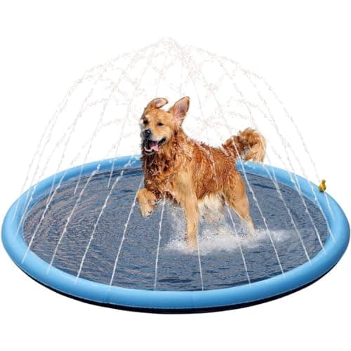 בריכה לכלב — Non-Slip Dog Splash Pad, Thickened Sprinkler Pool for Summer Outdoor Water Play 