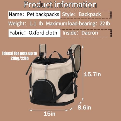 נשאית/תיק לכלב — Pet Backpack Featuring Breathable Mesh for Small Dog and Kitty Cat 20 Lbs Load-B