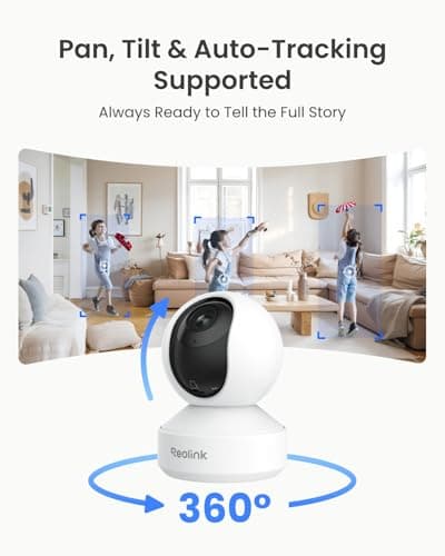 מצלמת מעקב לכלב — REOLINK 8MP PTZ Indoor Camera, Plug-in WiFi Camera with Phone App, 2.4/5GHz WiFi