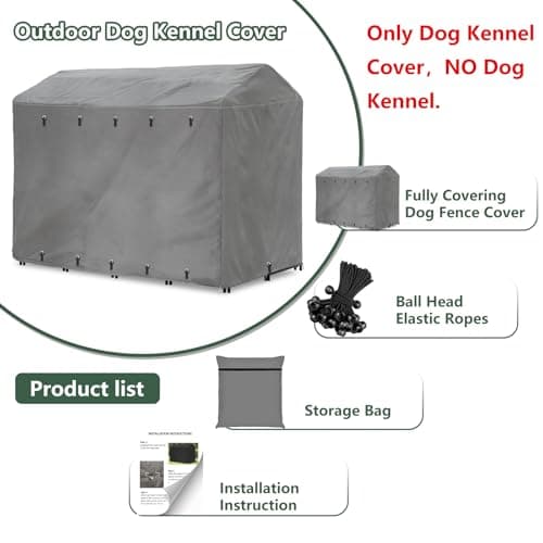 מלונה לכלב — Outdoor Dog Kennel Cover, 600D Heavy-Duty Full Coverage 8'Dx4'Wx6'H Dog Covers S