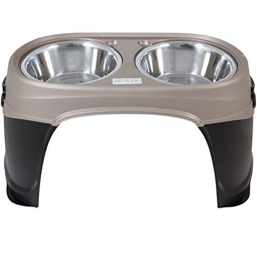 קערת האכלה לכלב — Petmate Easy Reach Pet Diner Elevated Dog Bowls 2 Sizes 2 Polished Colors, Black