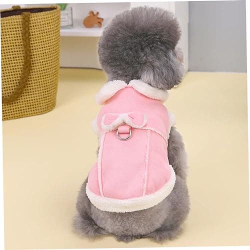 מעיל לכלב — Dog Winter Coat Jacket Fleece Vest With Bow and D-Ring - Cute Clothes With Fuzzy