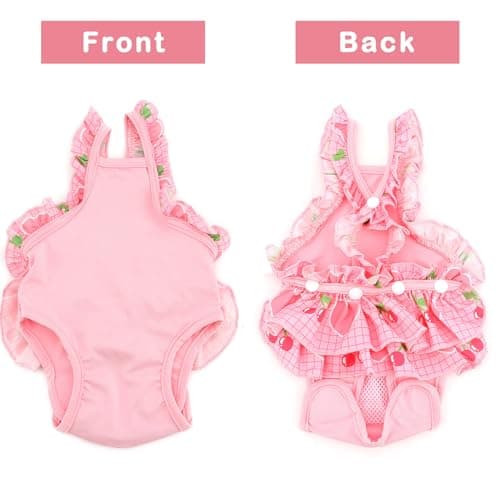 חיתול לכלב — Zunea Washable Female Small Dog Diapers for XS/S Size Dogs Adjustable Suspender 