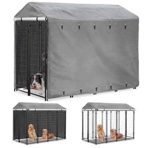 מלונה לכלב — Outdoor Dog Kennel Cover, 600D Heavy-Duty Full Coverage 8'Dx4'Wx6'H Dog Covers S