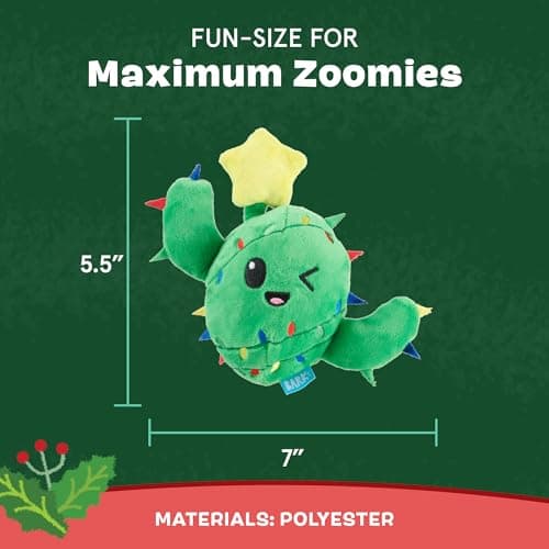 צעצוע פלאש לכלב — Barkbox Consuela The Christmas Cactus Dog Toy – Plush Rip & Reveal Holiday Toy w