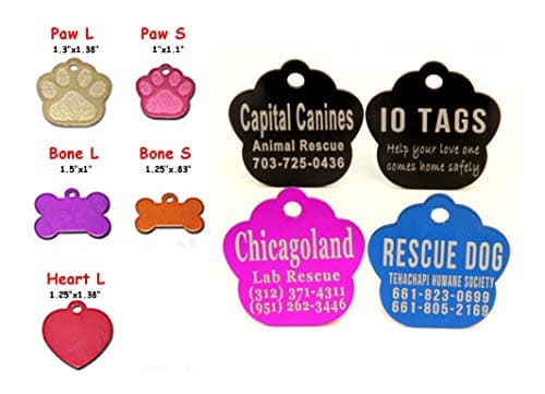 תג שם לכלב — Laser Etched Bulk Lot Pet ID Tag for Dog & Cat Shelters, Rescues, Non Profits Or