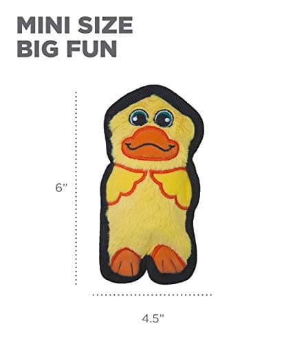 צעצוע פלאש לכלב — Outward Hound Invincibles Mini Plush Dog Toy 4-Pack, Duck-Owl-Hedgehog-Dog, XS