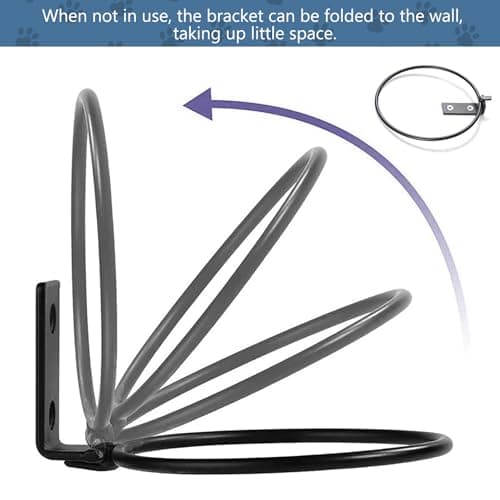 קערת האכלה לכלב — Elevated Dog & Cat Bowls, Wall Mounted, Stainless Steel, Foldable Bracket, Space