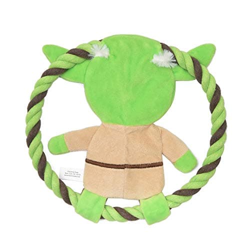 צעצוע חבל/כדור לכלב — STAR WARS for Pets Plush Yoda Rope Frisbee - Green Chewable Fetch Toys for Dogs 