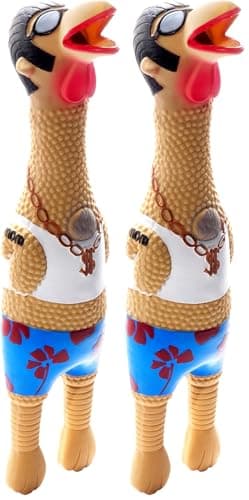 צעצוע חשיבה לכלב — Outward Hound by Charming Pet Squawkers Earl Latex Squeaky Rubber Chicken Dog To