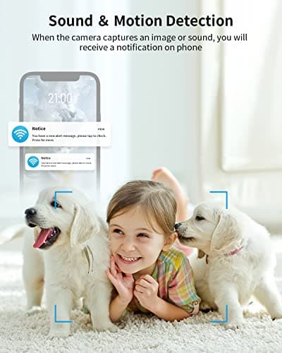 מצלמת מעקב לכלב — BJS Baby Monitor with Camera and Audio, 1080P Indoor Home Camera with Sound and 