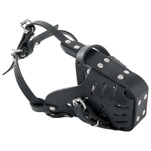 מחסום פה לכלב — Dog Muzzle, Adjustable Leather Basket Soft Muzzles to Prevent Biting, Barking an
