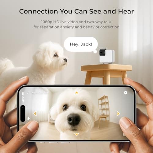 מצלמת מעקב לכלב — Petcube Cam 360 Camera Interactive WiFi Pet and Home Security Pan-Tilt Camera wi