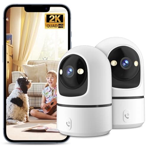 מצלמת מעקב לכלב — 2K Indoor Security Camera, 360° WiFi Cameras for Home Security, Baby/Pet Camera 
