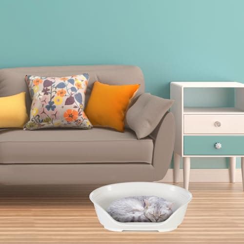 מיטה לכלב קטן — Ferplast Cat Bed, Plastic Dog Bed Small, Ventilation Holes and Non-Slip Rubber F