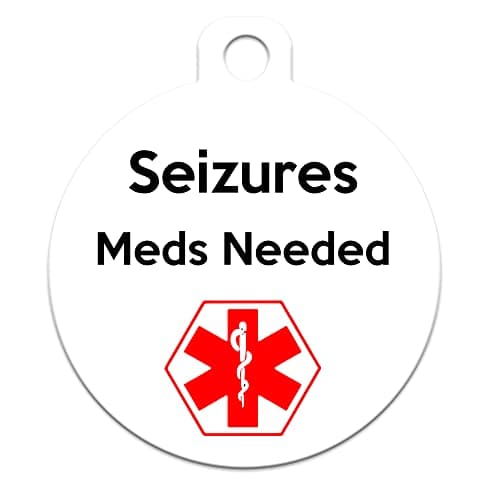 תג שם לכלב — Medical Alert Dog Cat Pet ID Tag - Seizures Meds Needed - Personalize Colors and