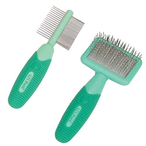 מברשת טיפוח לכלב — Coastal Pet - Li'l Pals Slicker Brush with Coated Tips and Double-Sided Comb for