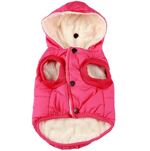 מעיל לכלב — Fleece Lining Extra Warm Dog Hoodie in Winter for Small Dogs Jacket Puppy Coats 