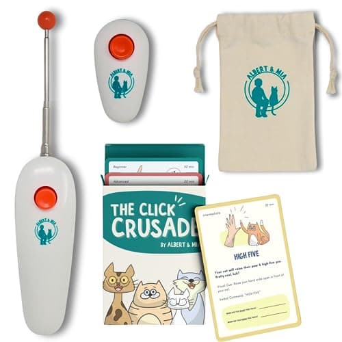 עזר אילוף לכלב — ALBERT & MIA Cat Clicker Training Kit + The Click Crusade Bundle (Cat Training C
