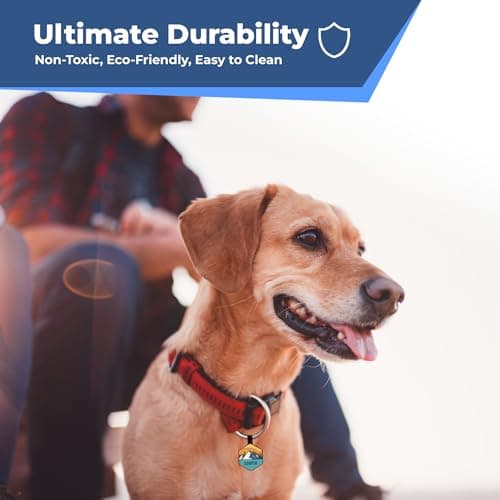 תג שם לכלב — GoTags Silent Dog Tag, Personalized Engraved Hexagon Silicone Dog and Cat Name P