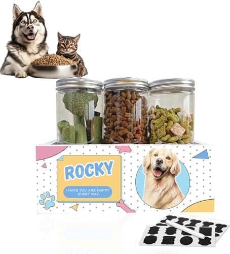 מיכל מזון לכלב — Personalized Dog Treat Jar for Countertop–Airtight Pet Food Storage Container fo