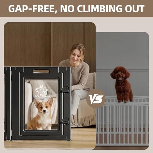 שער בטיחות לכלב — Clear Acrylic Dog Playpen Transparent Dog Playpen Indoor, Easy Assemble Clear Pe