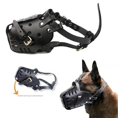מחסום פה לכלב — Dog Muzzle Leather pet Dog Basket Muzzle for German Shepherd and Rottweiler to P