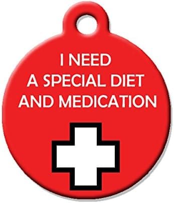 תג שם/זיהוי לכלב — Medical Alert Dog Cat Pet ID Tag - I Need A Special Diet and