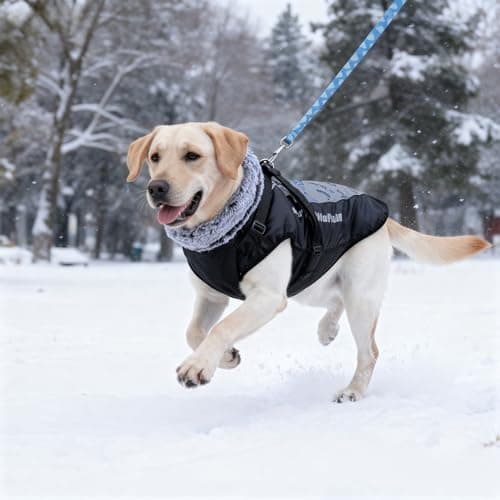מעיל לכלב — Dog Winter Jacket for Medium Large Dogs,Waterproof Reflective Dog Coat with Harn