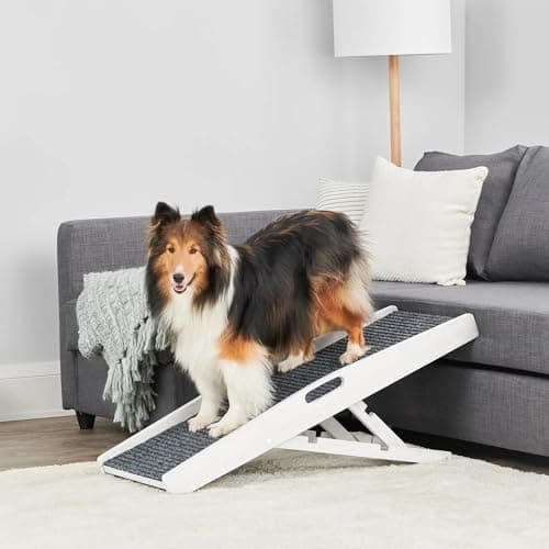 מדרגות לכלב — Carlson 39.5" Indoor Pet Ramp, White, Collapsible, Adjustable Height, Includes H