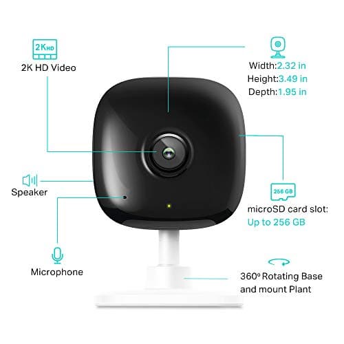 מצלמת מעקב לכלב — Kasa 2K+ Indoor Wired Security Camera - Works as a Baby Monitor & Pet Camera, Pe