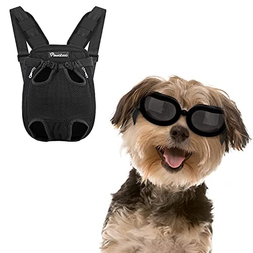 נשאית/תיק לכלב — Pawaboo Pet Carrier Backpack S Size Black & Adjustable Small Dog Goggles